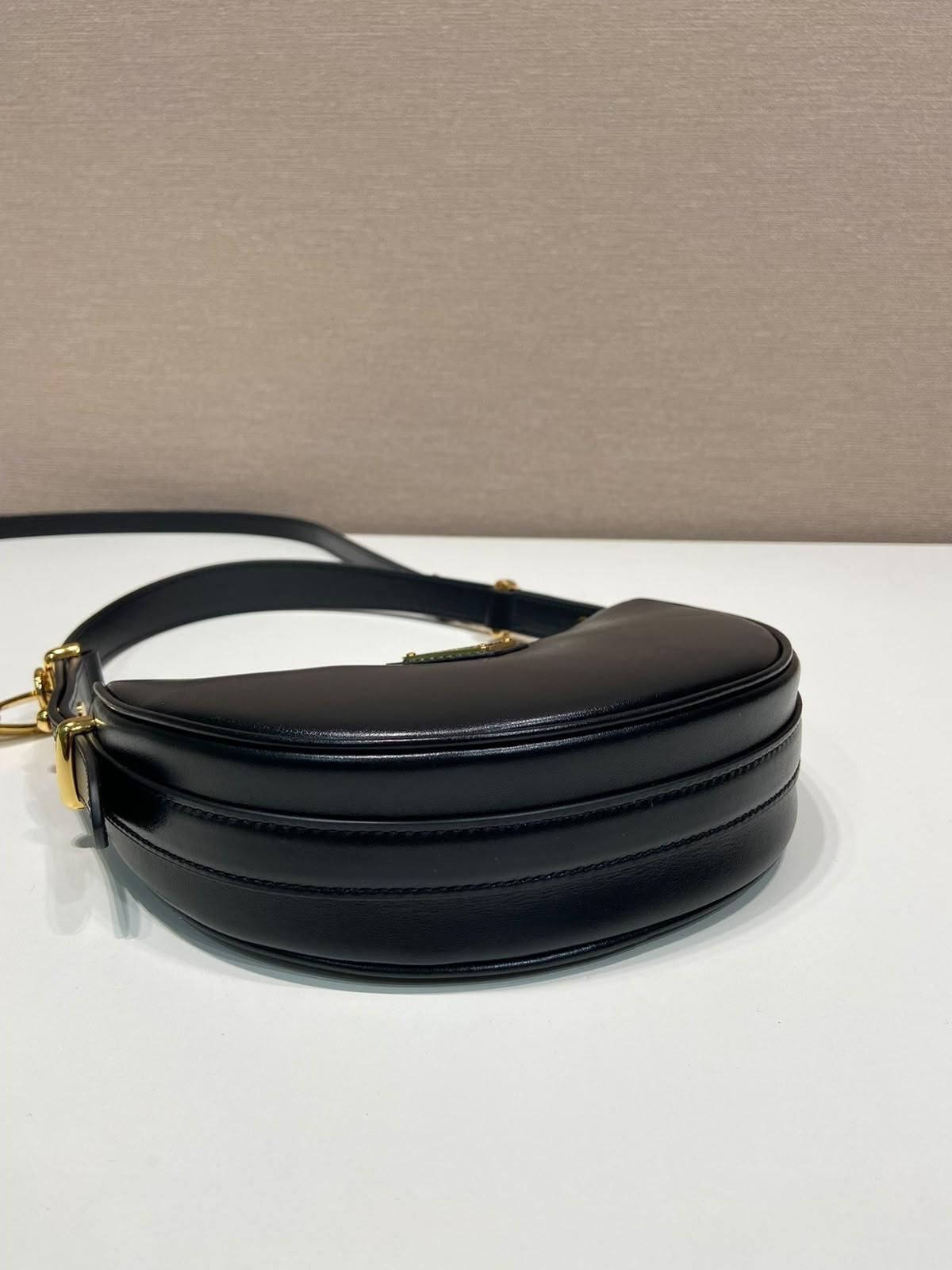 Prada Arqué Leather Mini Shoulder Bag in Black · 3