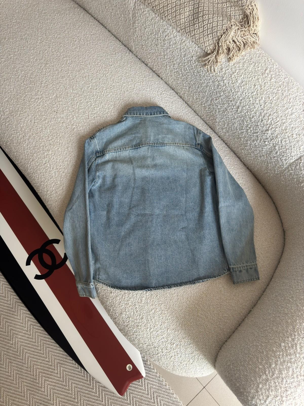 Chanel Light Blue Denim Shirt with Gold CC Buttons · 2