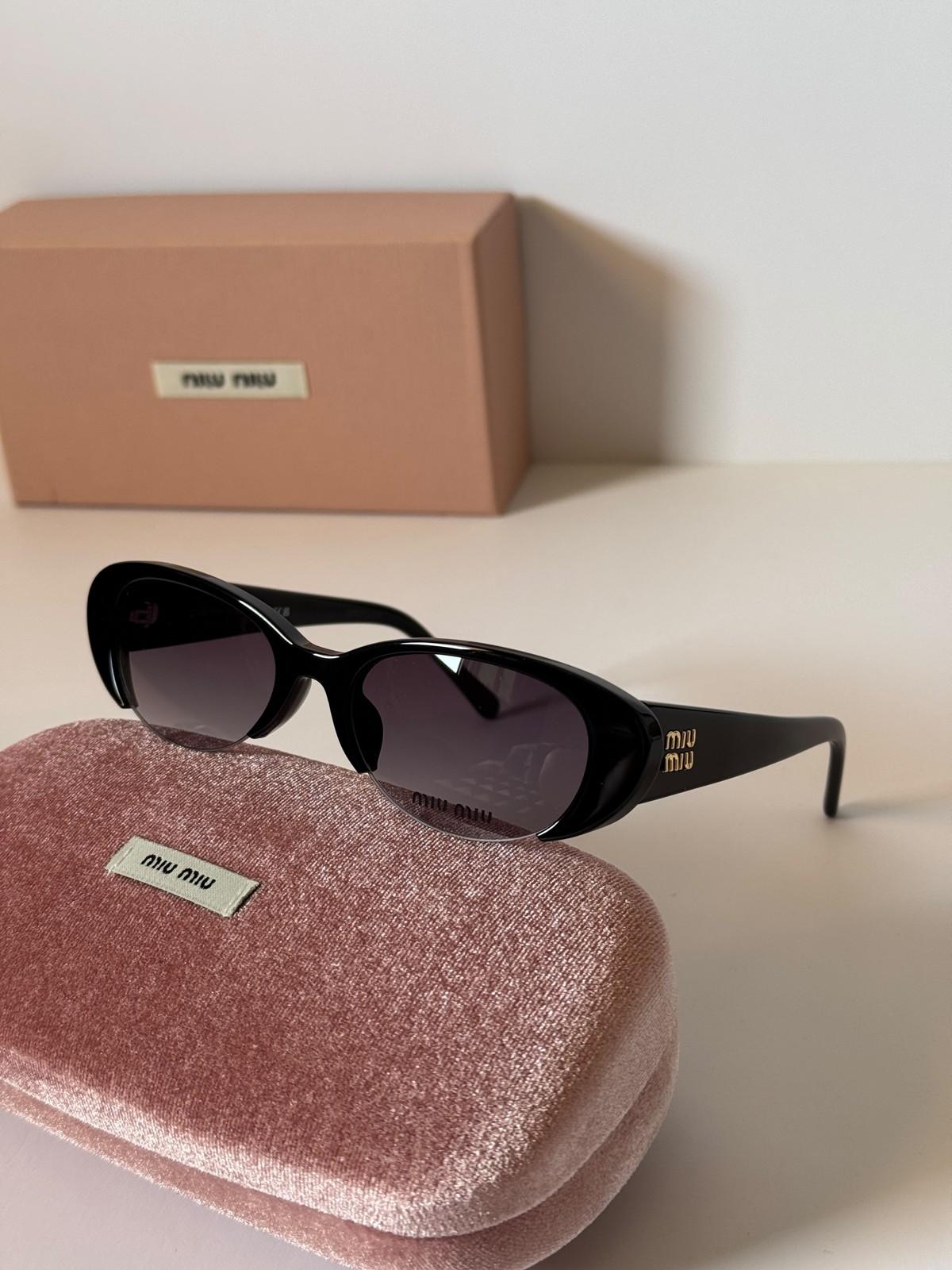 Miu Miu acetate cat-eye sunglasses with miu miu temple logo · 3