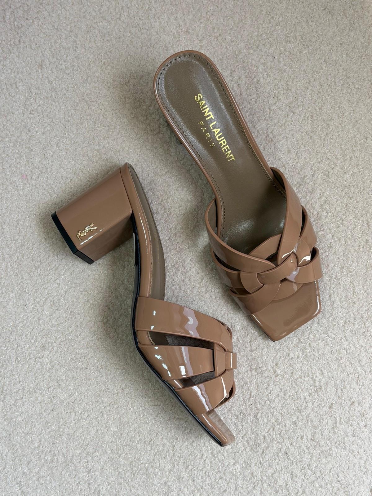 Saint Laurent Nu Pieds mules in brown · 2