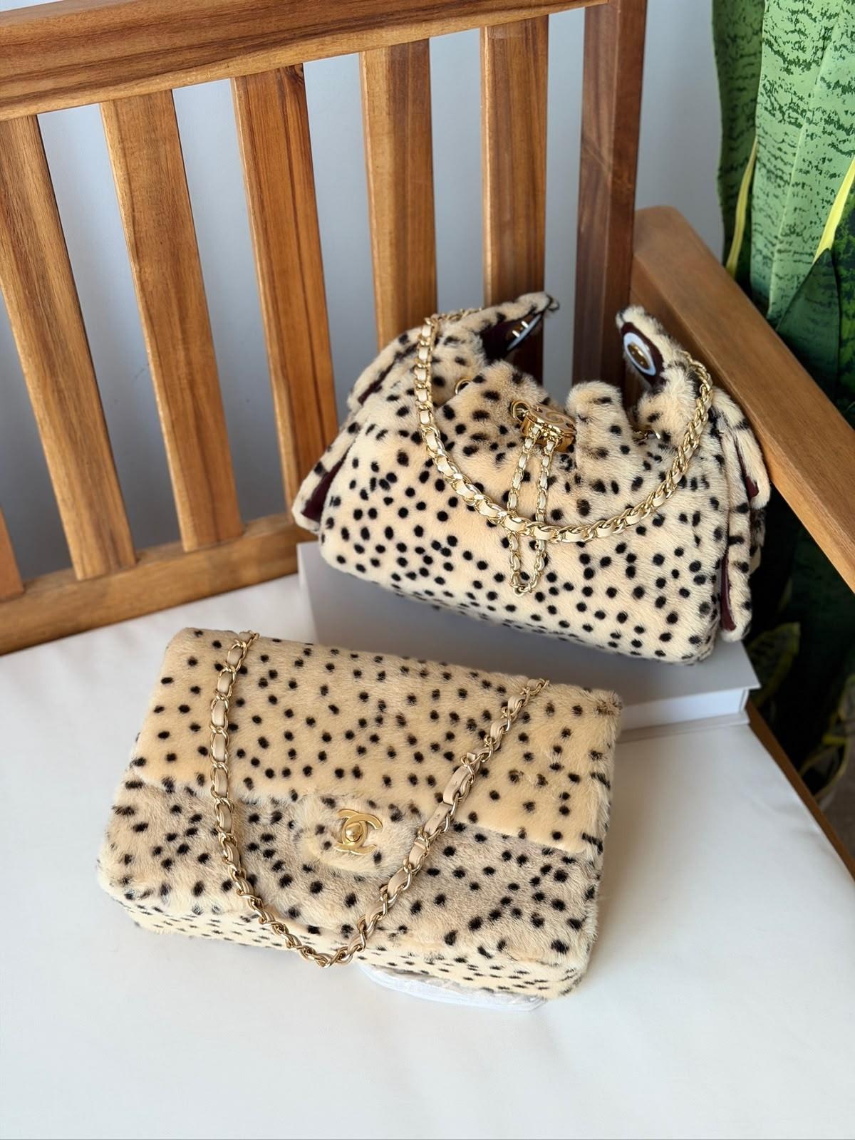 Chanel Leopard Print Calf Hair Flap Bag Gold Chain · 2