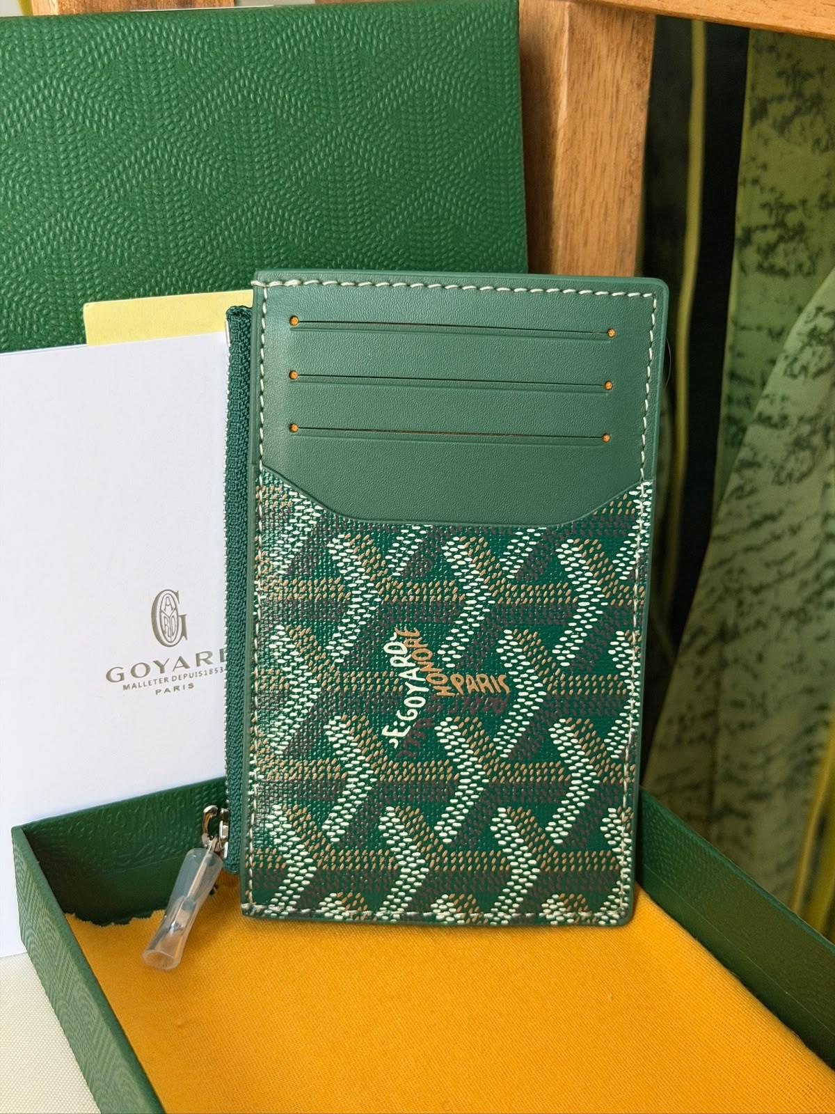 Goyard Bourbon Zipped Card Holder Yellow Goyardine · 3