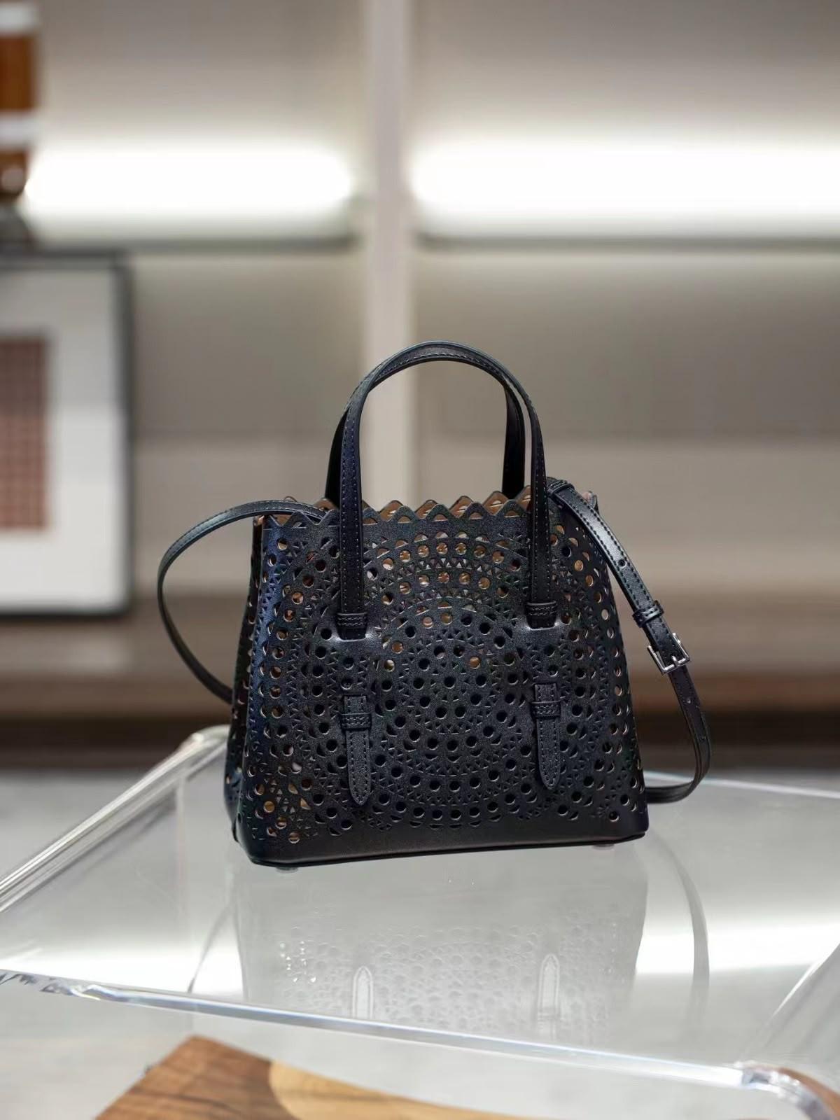 Alaïa Mina Tote Bag in Perforated Leather · 3