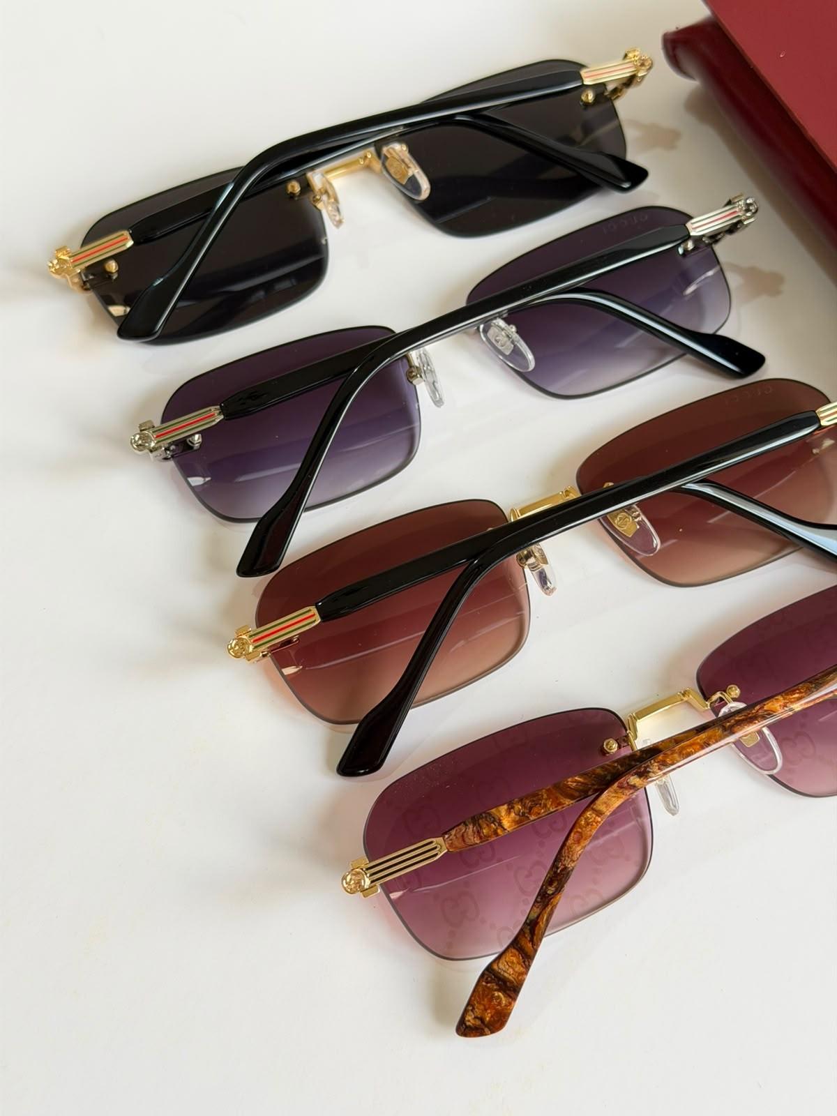 Gucci rimless sunglasses with Godron metal end-pieces · 3