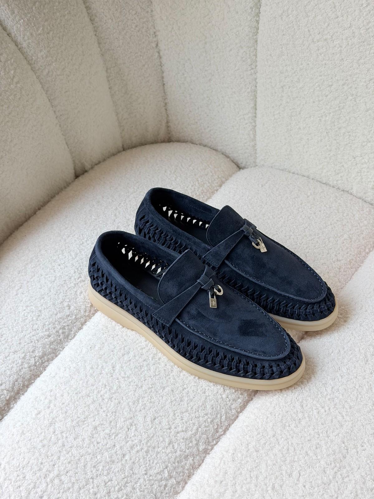 Loro Piana Summer Charms Walk Suede Loafers · 3