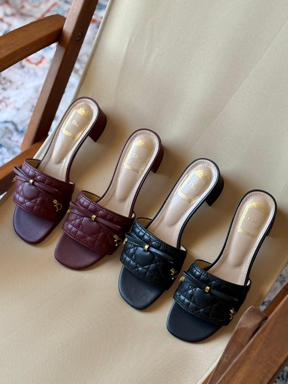 Dior quilted leather mules with Dior bow charm · 3