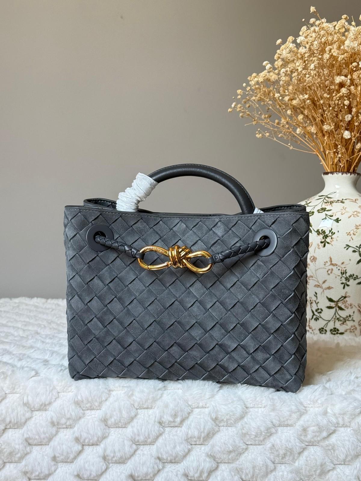 Woven Leather Top-Handle Tote with Knot Hardware, 25cm · 2