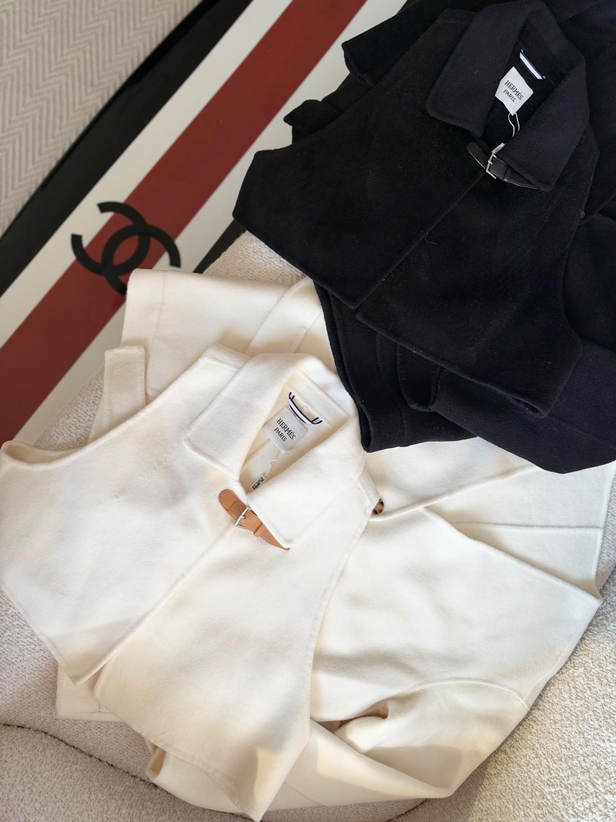Belted Wrap Jacket with Buckle Collar in White and Black · 3