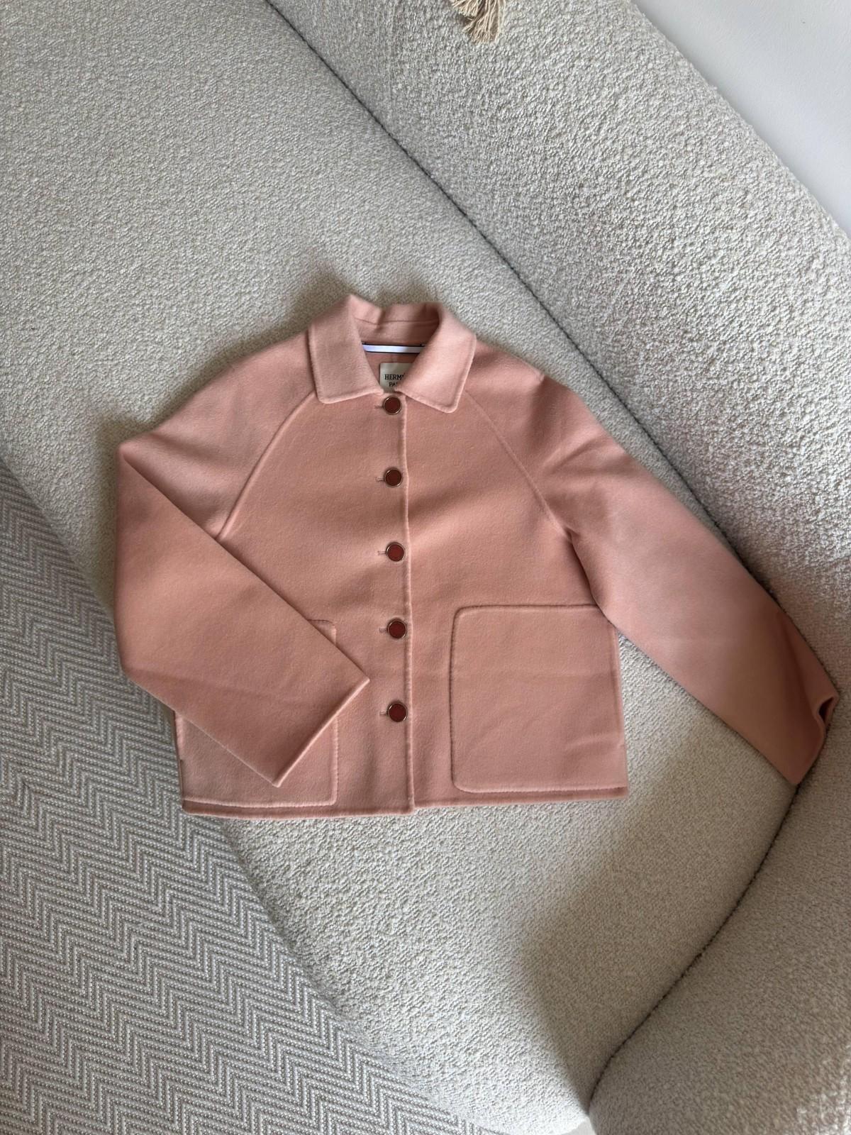Hermès Wool and Cashmere Collared Jacket with Patch Pockets · 2