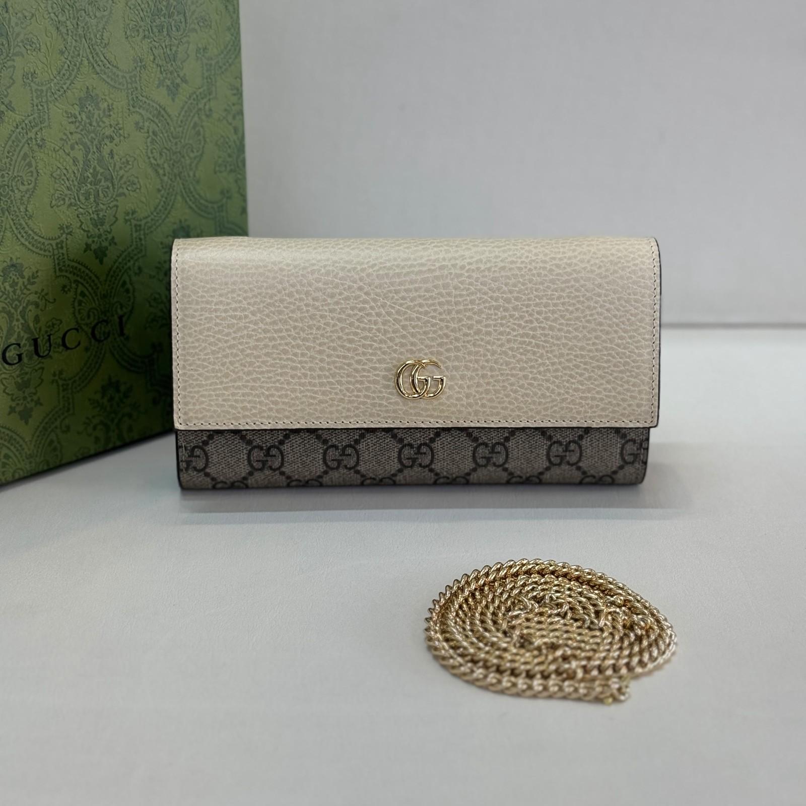 Gucci GG Marmont chain wallet in GG Supreme and leather · 3