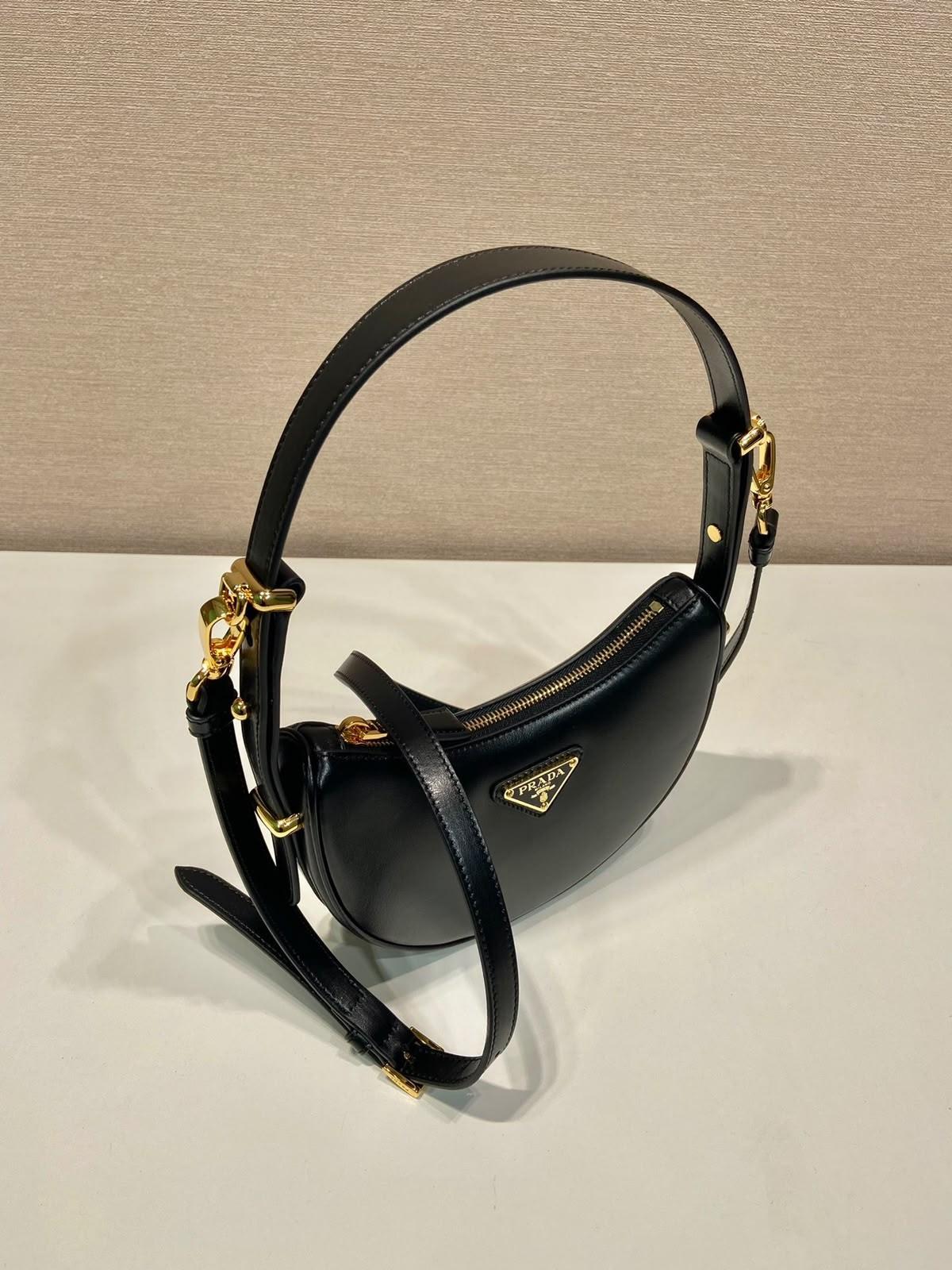 Prada Arqué Leather Mini Shoulder Bag in Black · 2