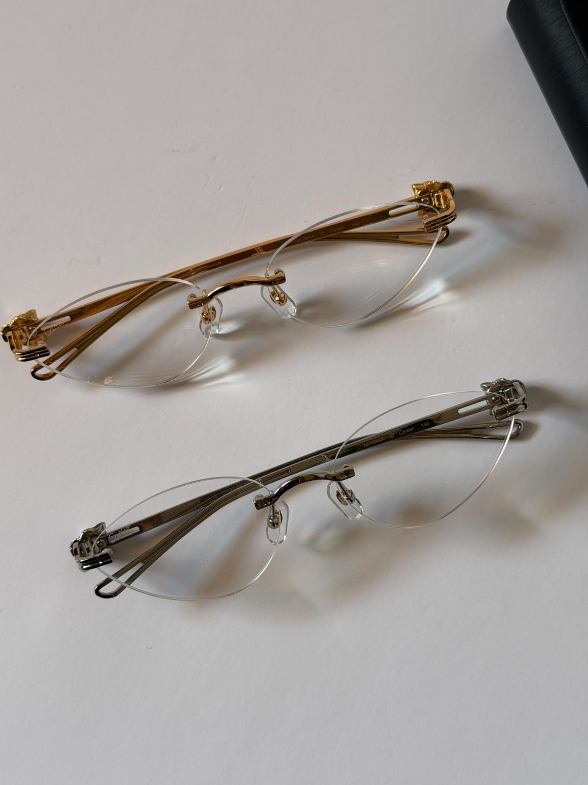 Cartier Panthère de Cartier rimless eyeglasses with panther-head temples · 2