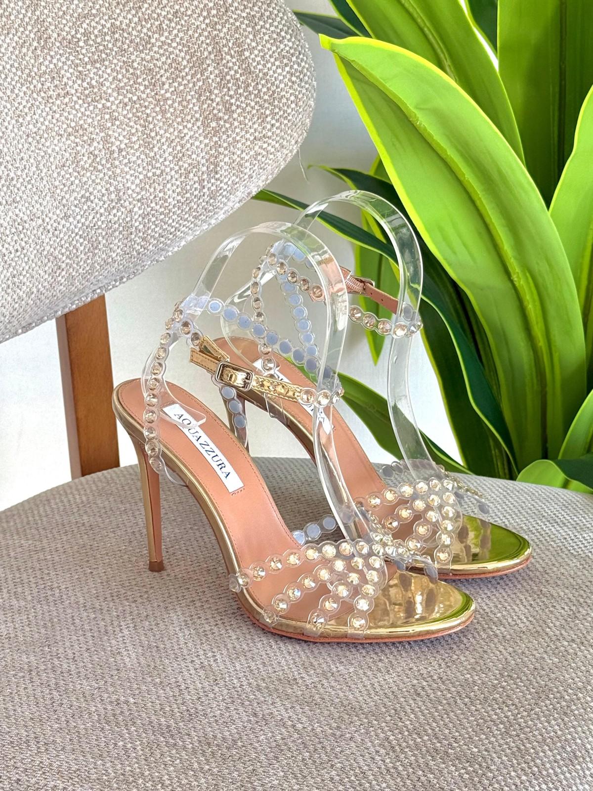 Aquazzura Crystal Strappy Stiletto Sandal · 3