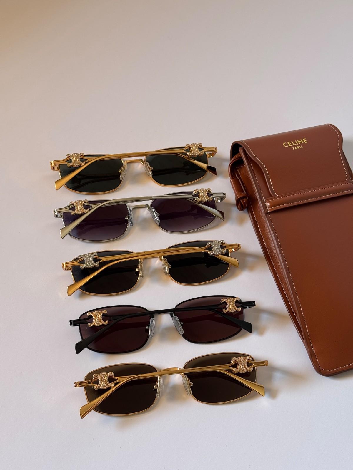 Celine Triomphe Metal sunglasses with Triomphe C temples · 2