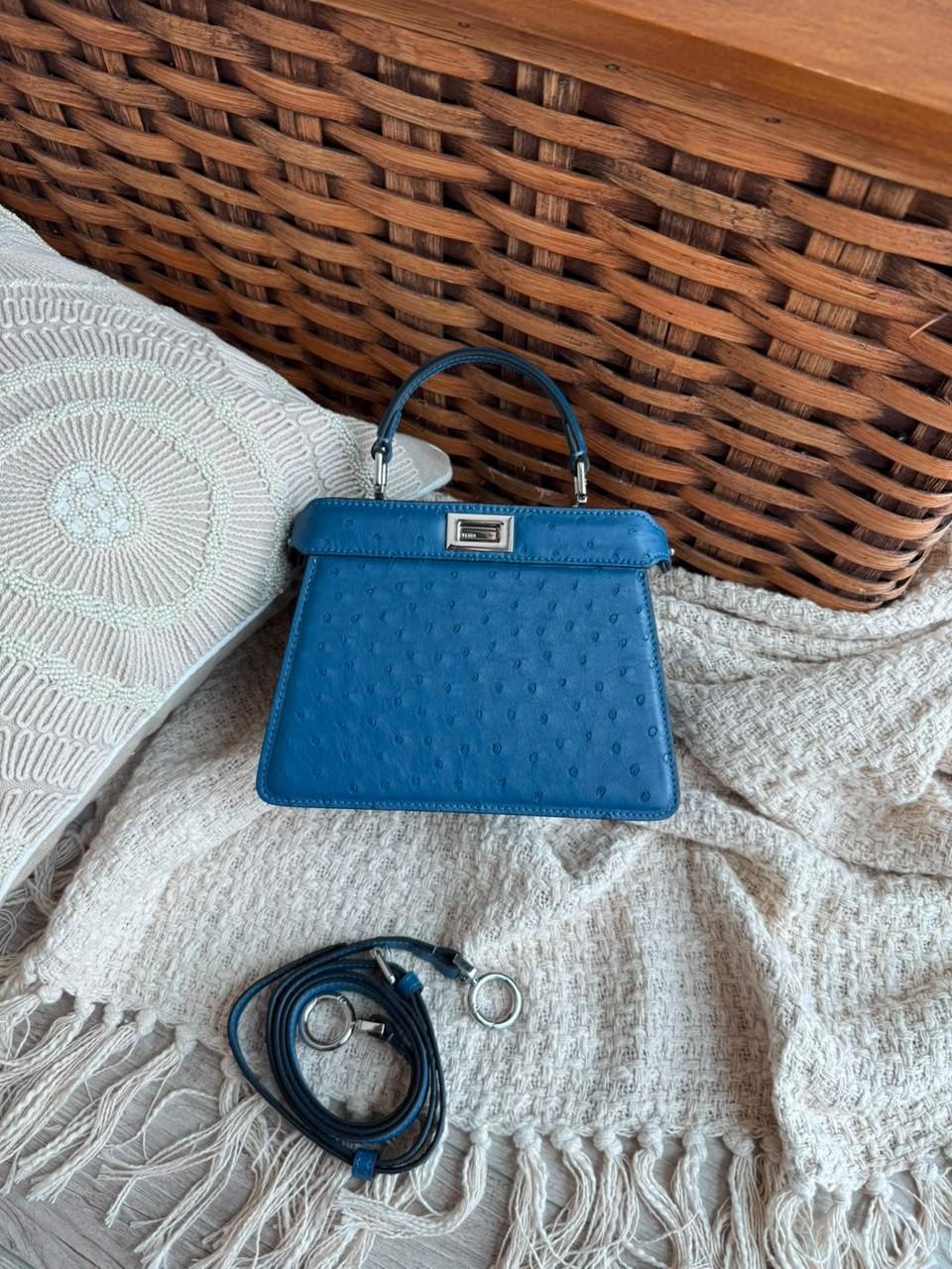 Fendi Peekaboo ISeeU Petite in Ostrich Leather · 3