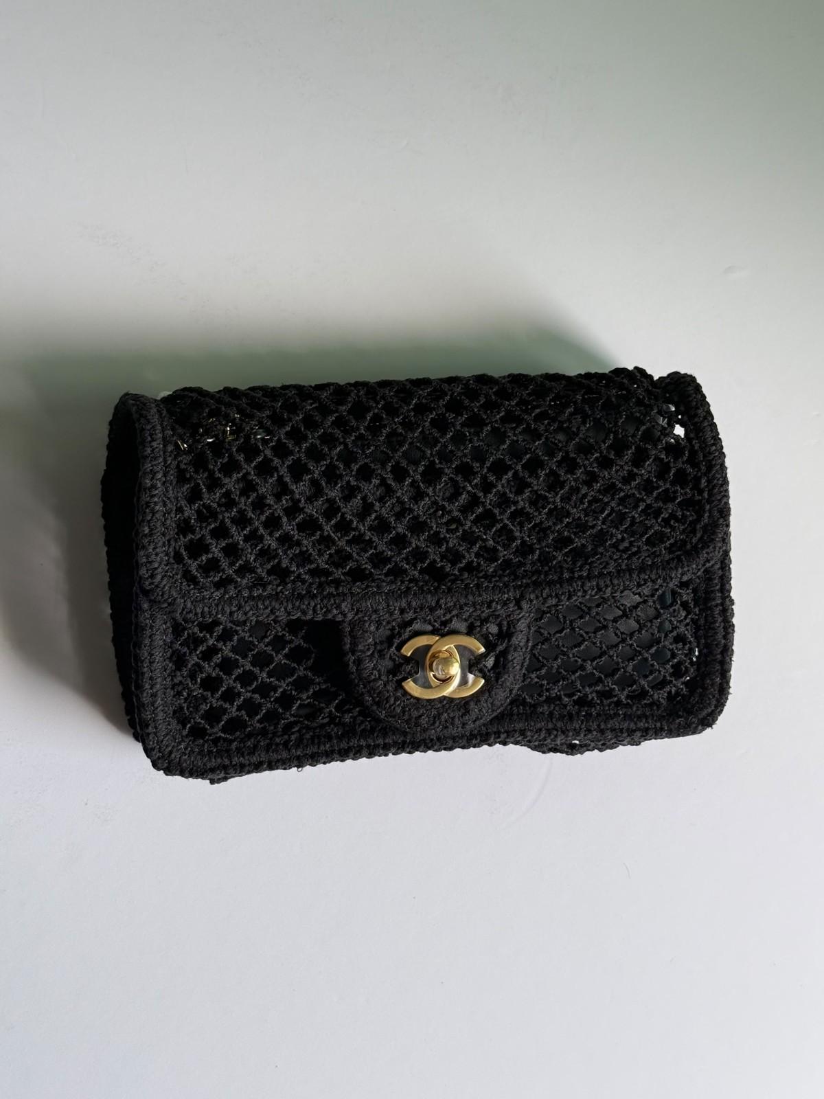 Chanel Classic Flap Mini in Black Crochet with Gold Hardware · 2