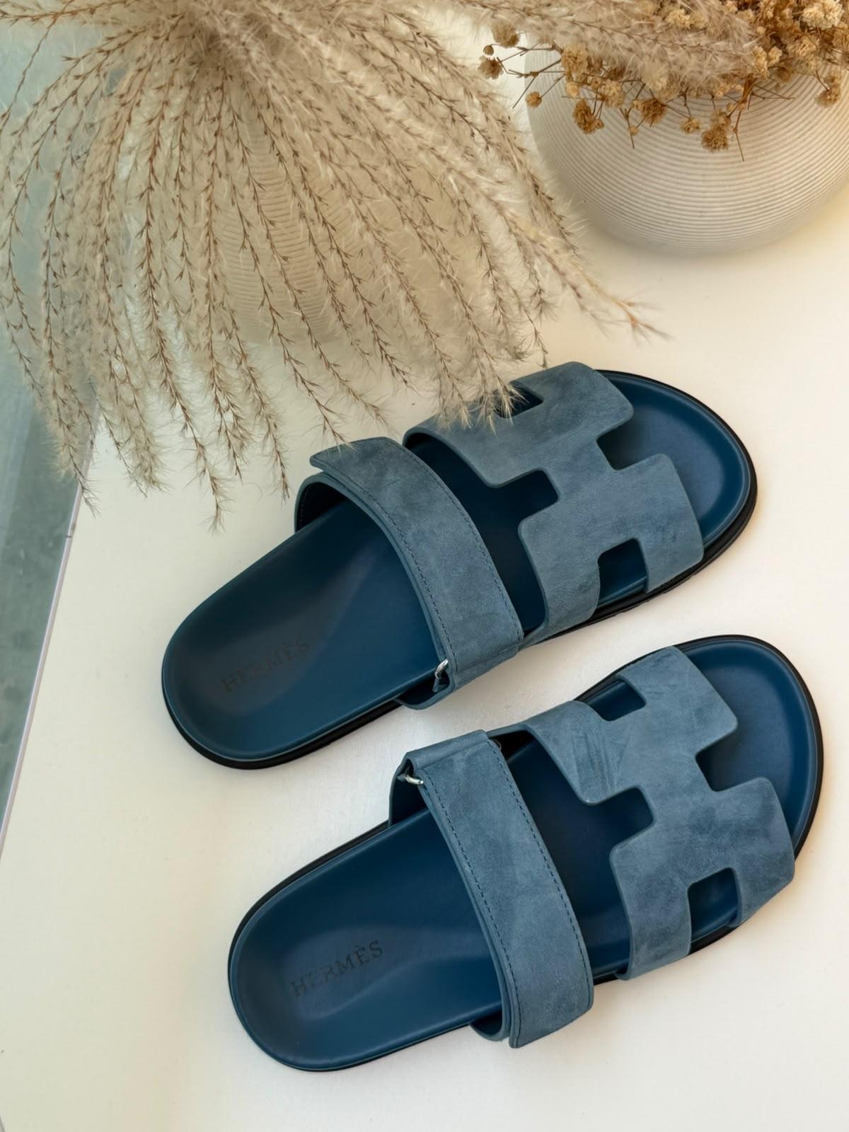 Hermès Chypre H cut-out slide sandals with adjustable strap · 2