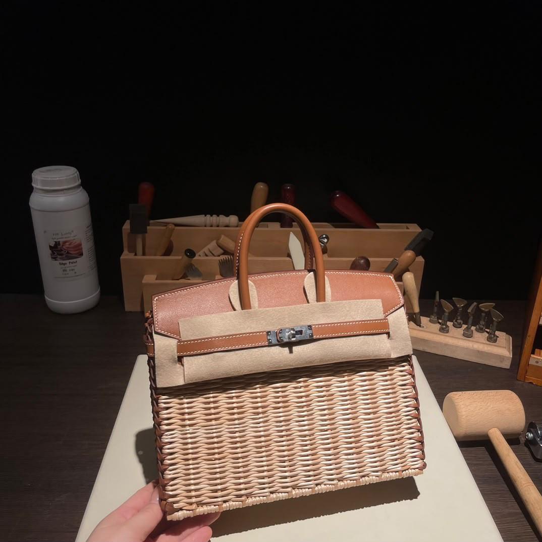 Hermès Birkin Picnic 25 Bag in Wicker and Barenia Leather · 2