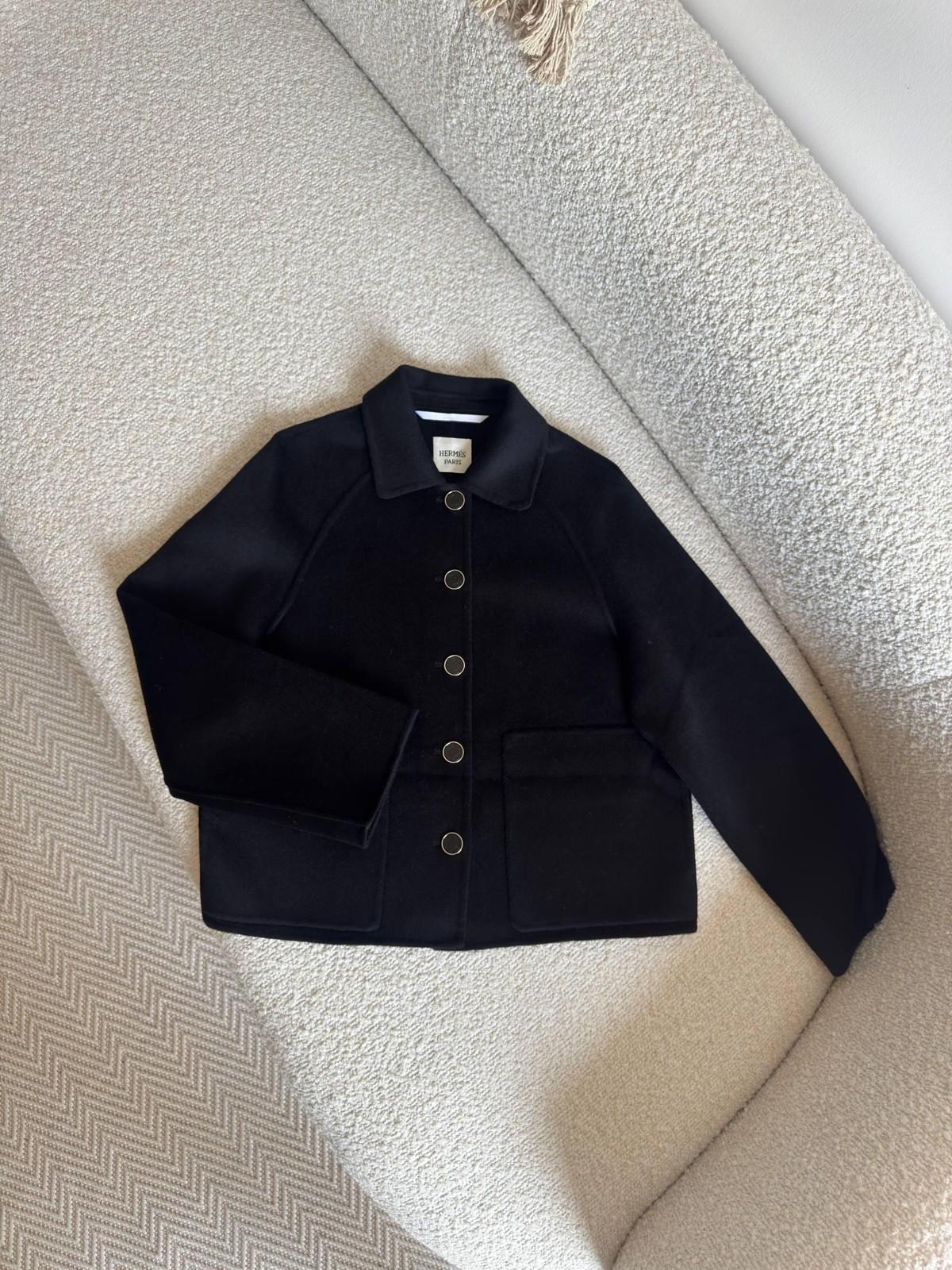 Hermès Wool and Cashmere Collared Jacket with Patch Pockets · 3