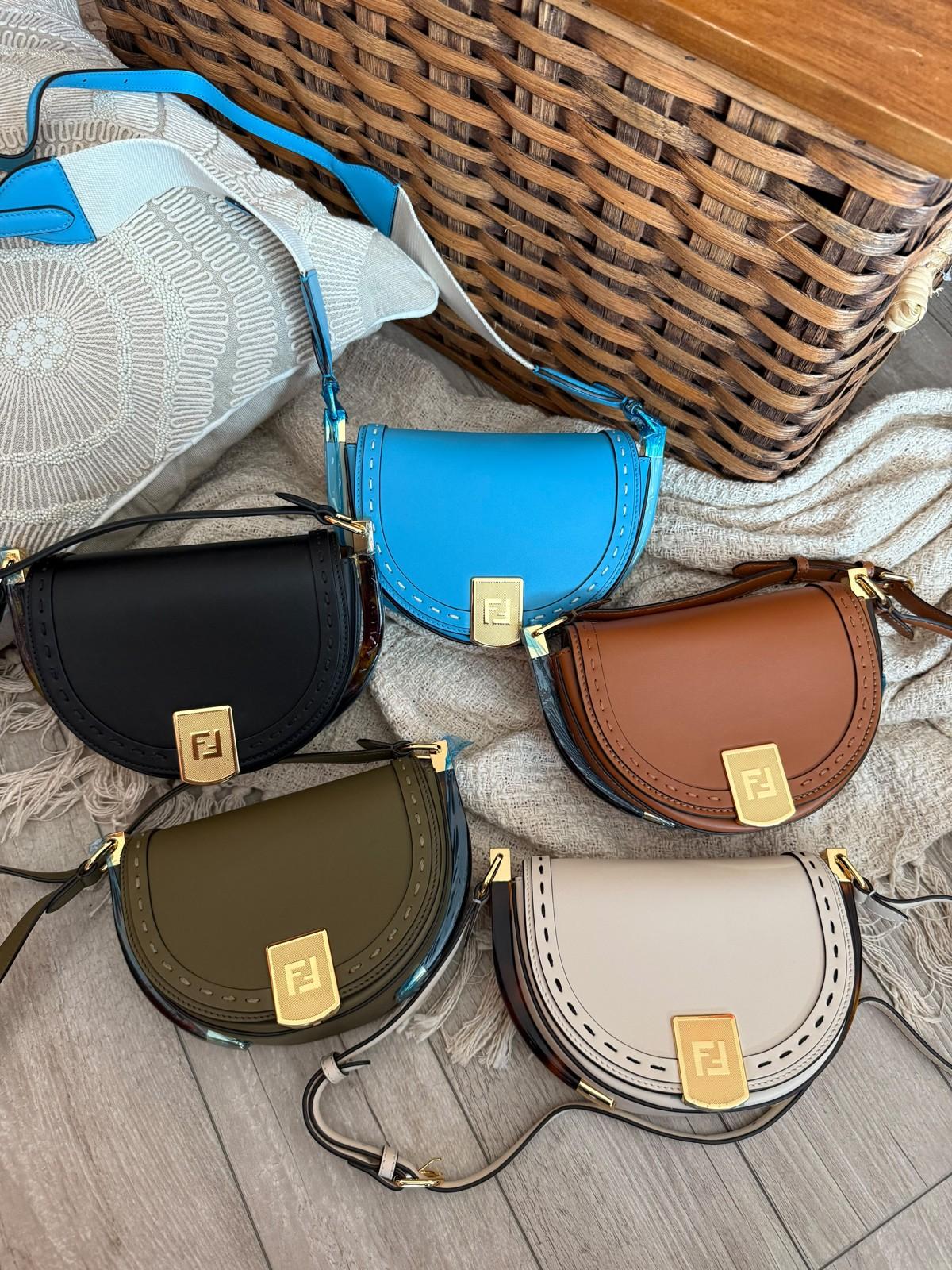 Fendi Mini Half-Moon Baguette Shoulder Bag in Smooth Calfskin · 2