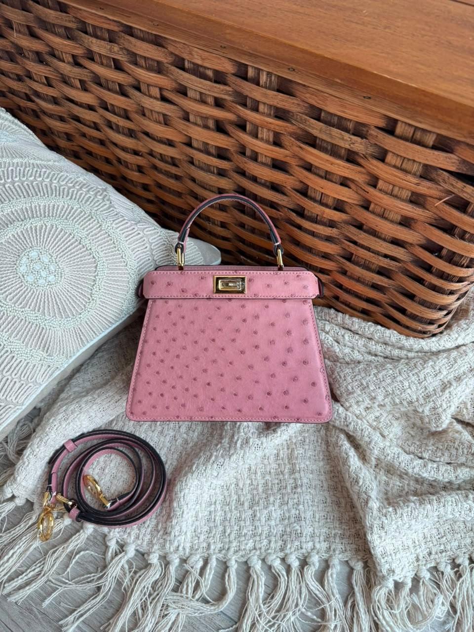 Fendi Peekaboo ISeeU Petite in Ostrich Leather · 2
