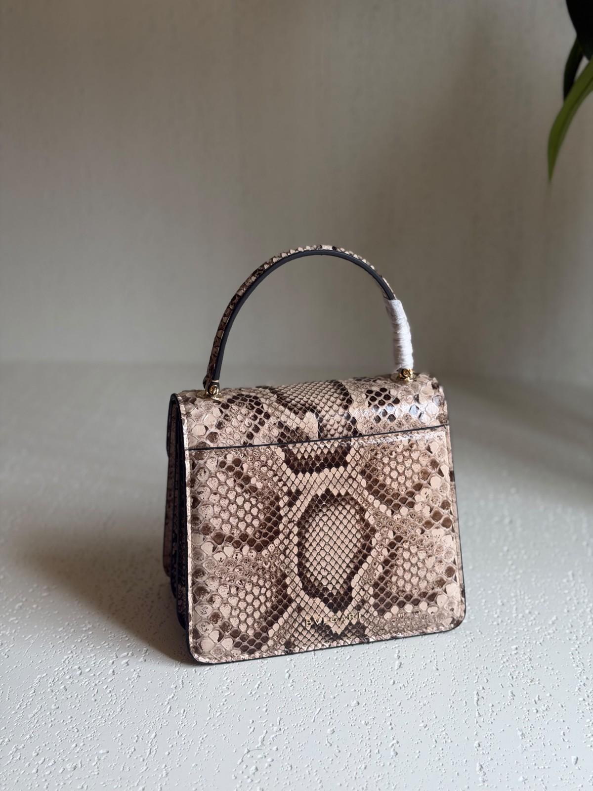 Bvlgari Serpenti Forever Top Handle Bag in Python Print Leather · 3