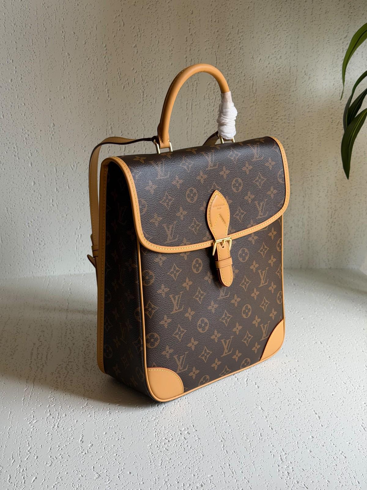 Louis Vuitton Monogram Canvas Backpack with Top Handle and Buckle Flap · 2