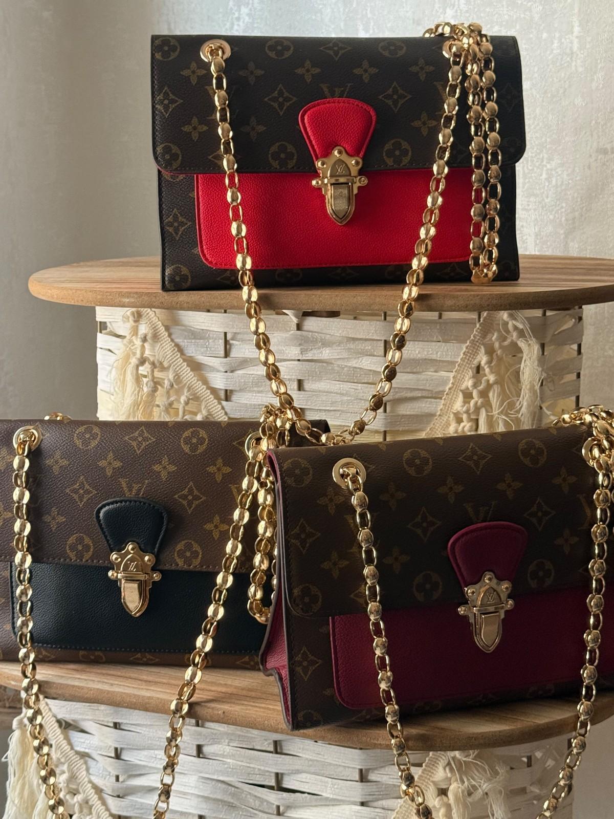 Monogram Coated Canvas Flap Bag with Gold Chain Strap · 3