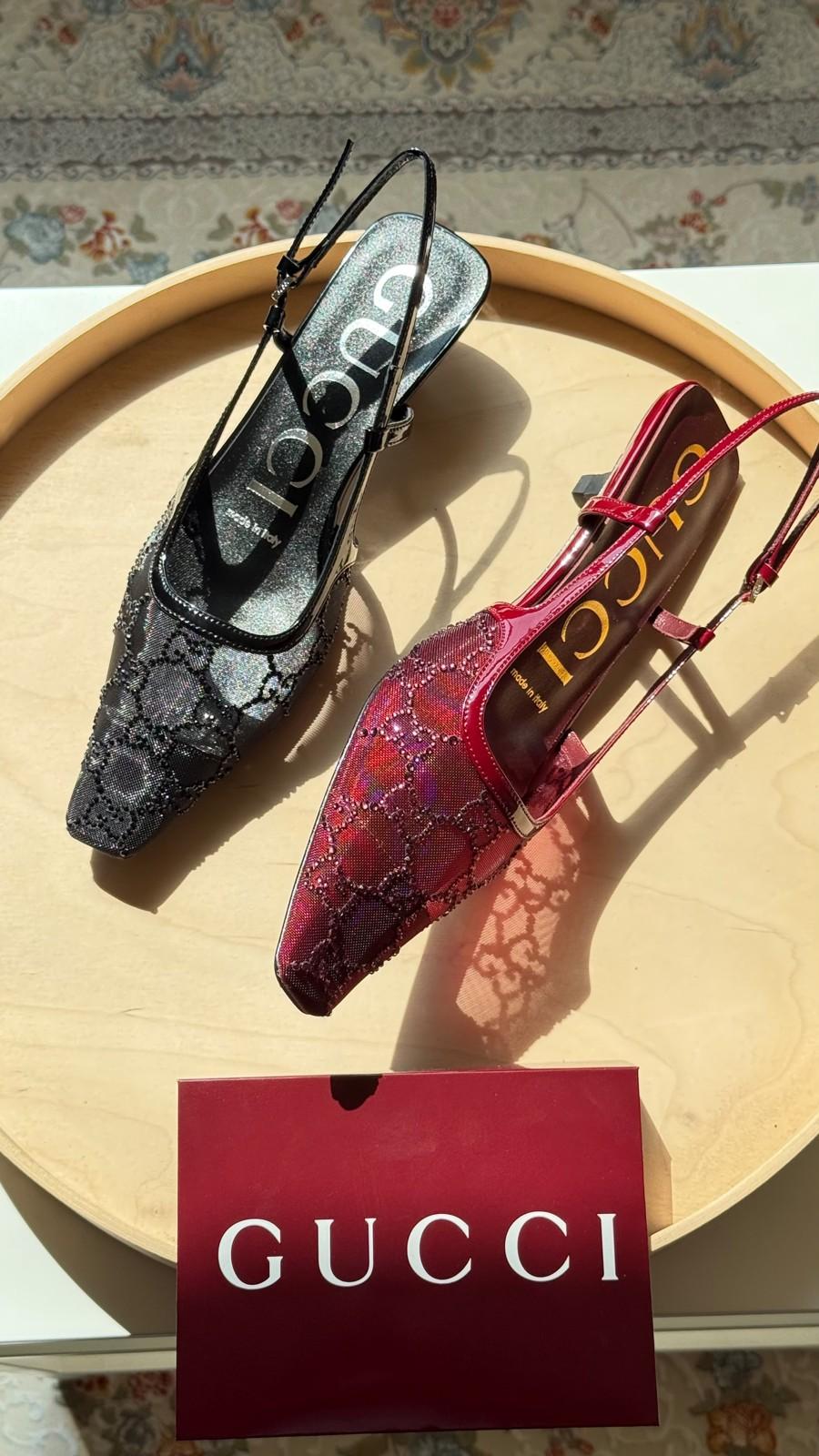 حذاء غوتشي سلينجباك من lace بشعار GG · 2