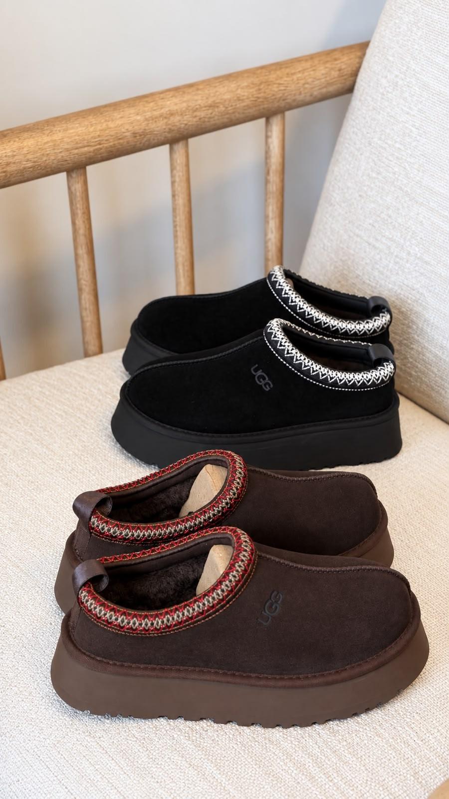 UGG Tasman Platform Slipper in Suede with Braided Collar · 3