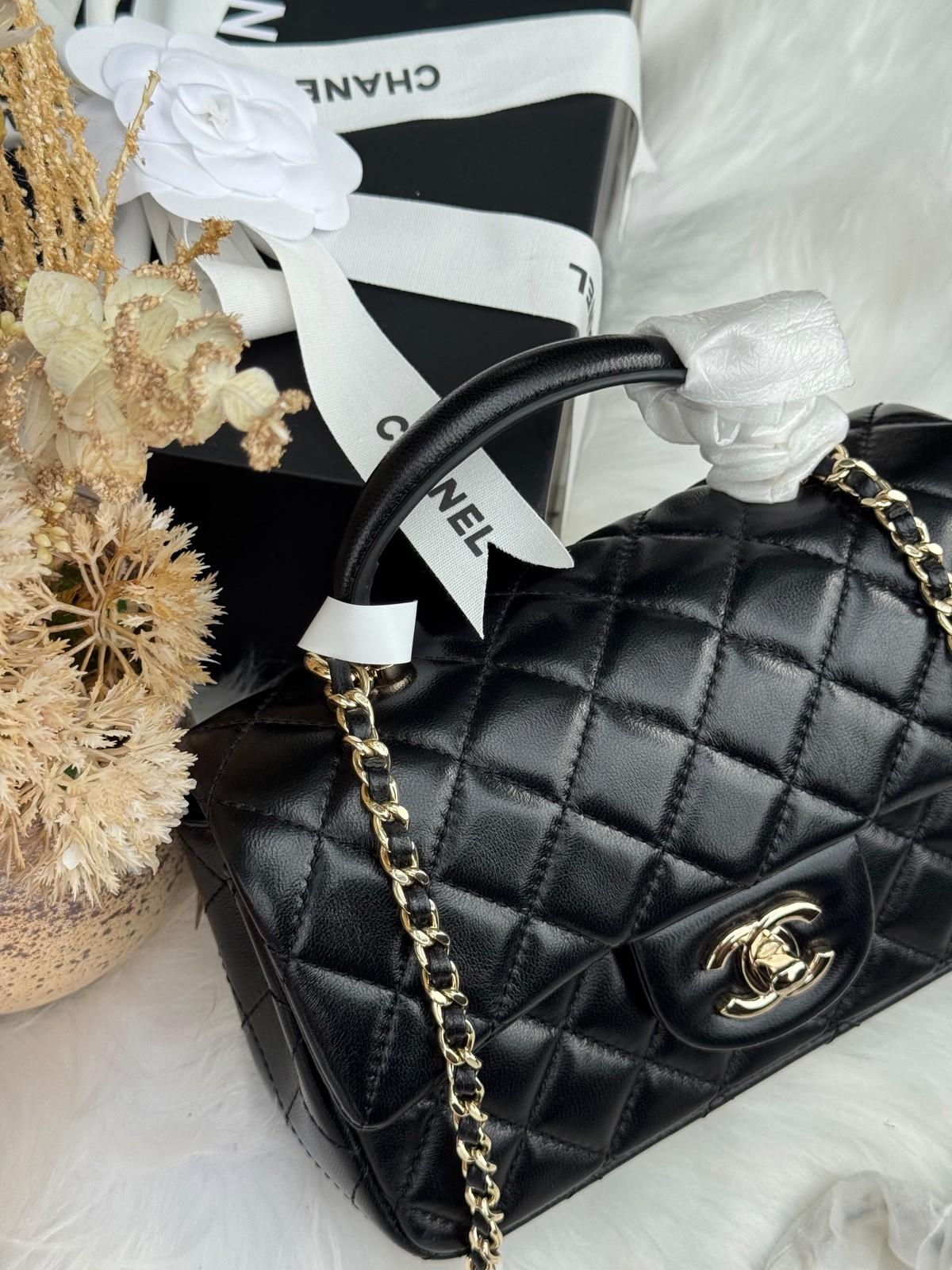 Chanel Top Handle Flap Bag in Diamond-Quilted Lambskin · 3