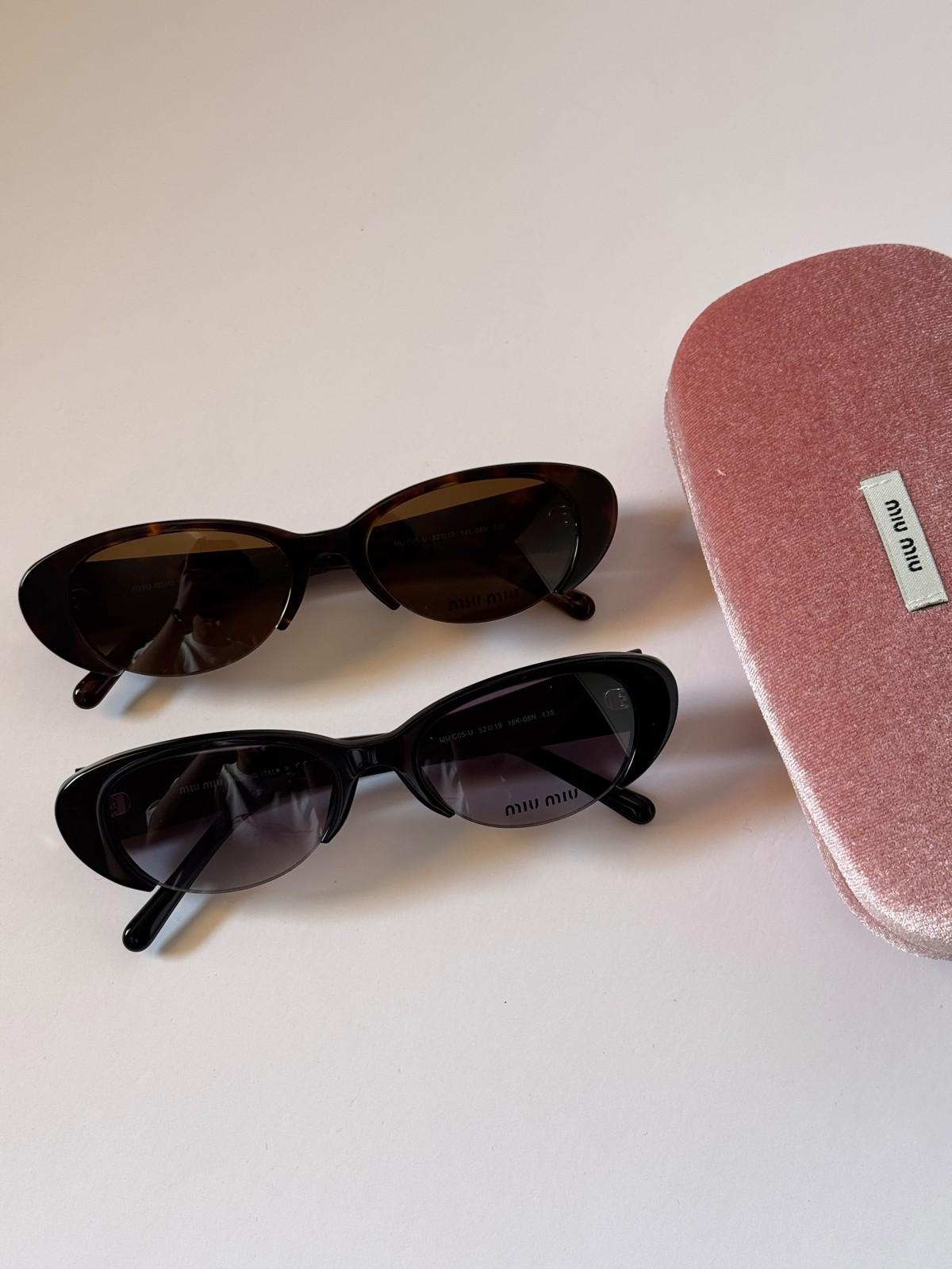 Miu Miu acetate cat-eye sunglasses with miu miu temple logo · 2