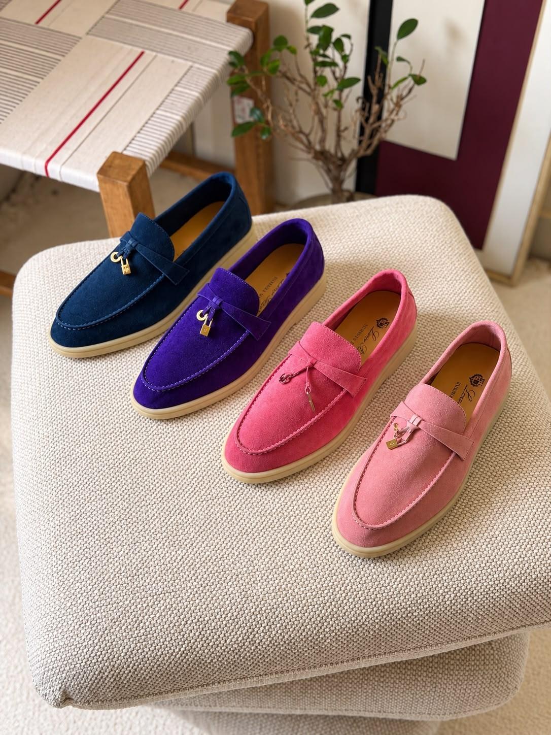 Suede Moccasin Loafers with Gold Bit Hardware · 3