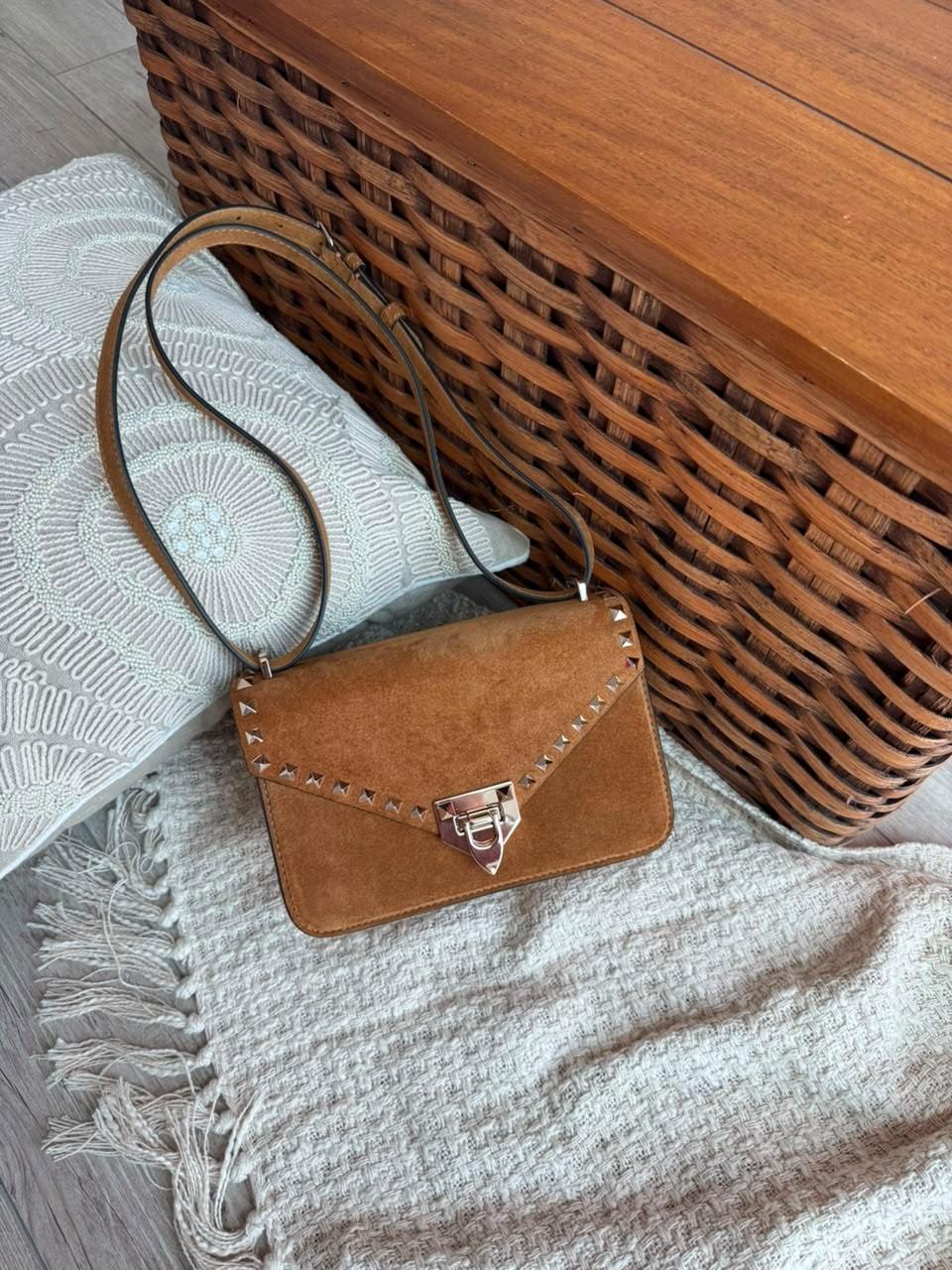 Studded Flap Crossbody Bag in Pebbled Leather · 2