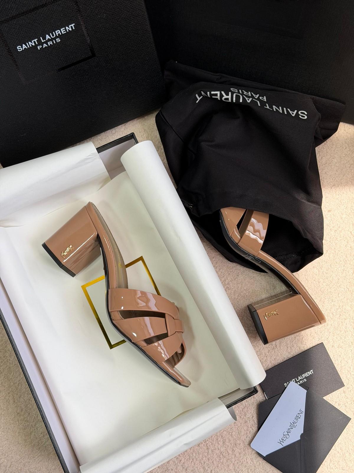 Saint Laurent Nu Pieds mules in brown · 3