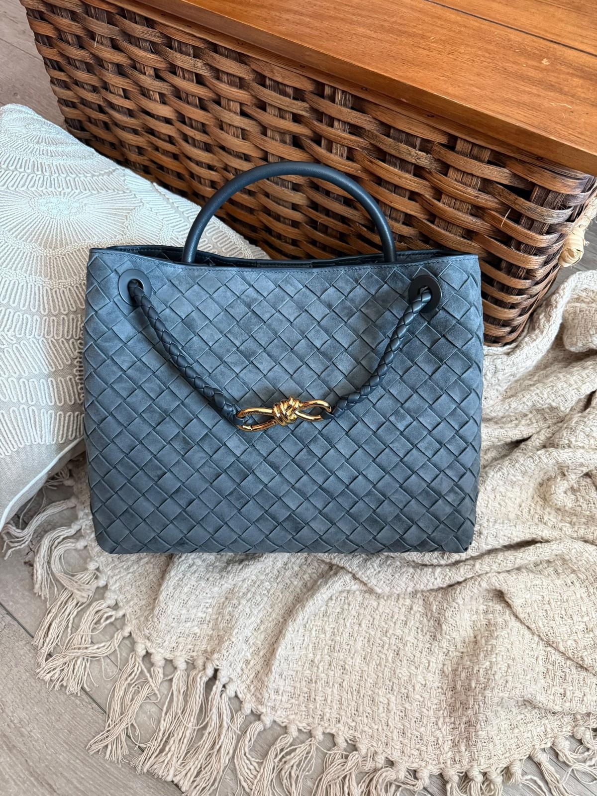 Woven Leather Tote Bag with Knot Detail · 3