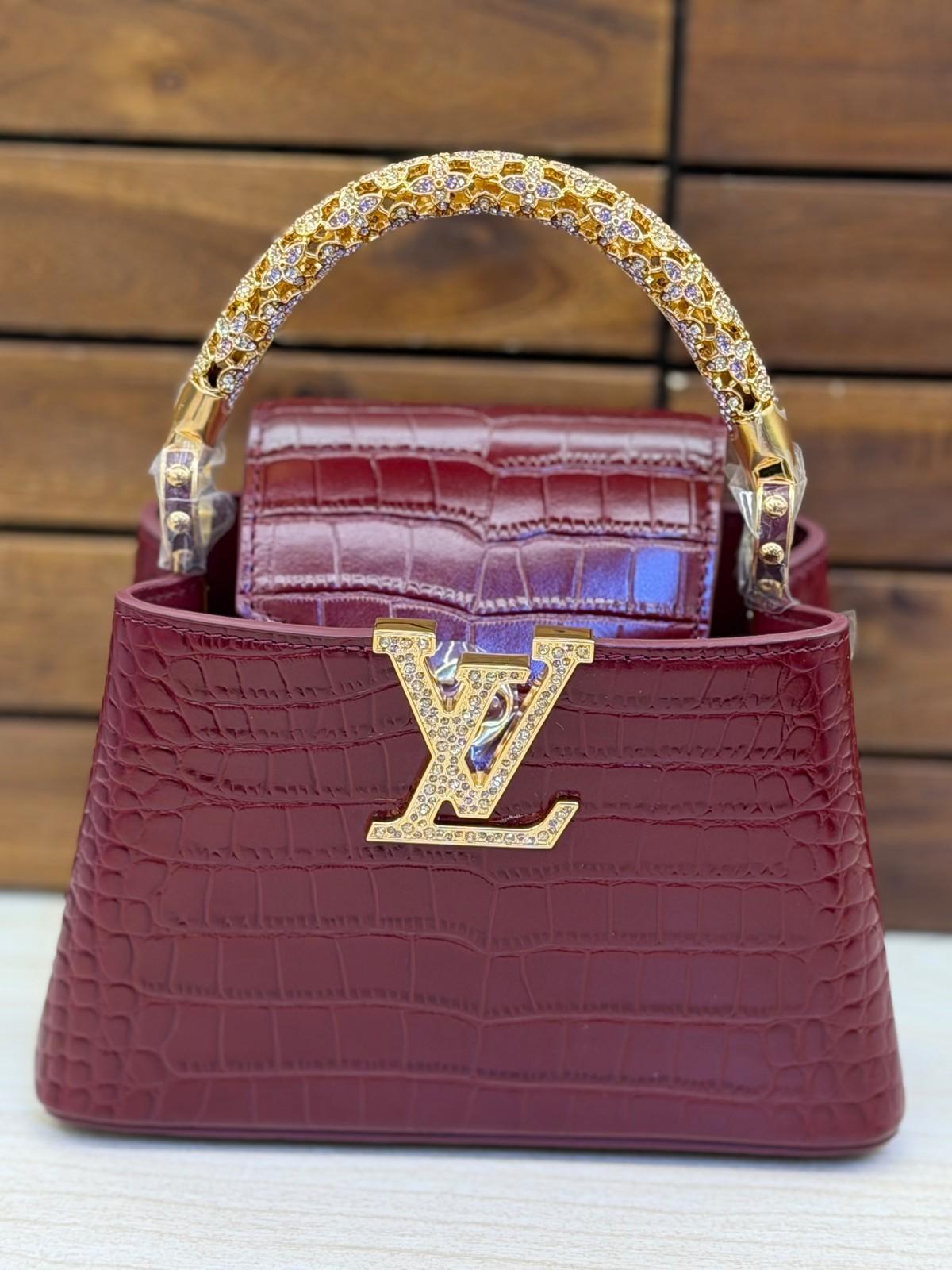 Louis Vuitton Capucines Mini in crystal-embellished crocodile-pattern leather · 3