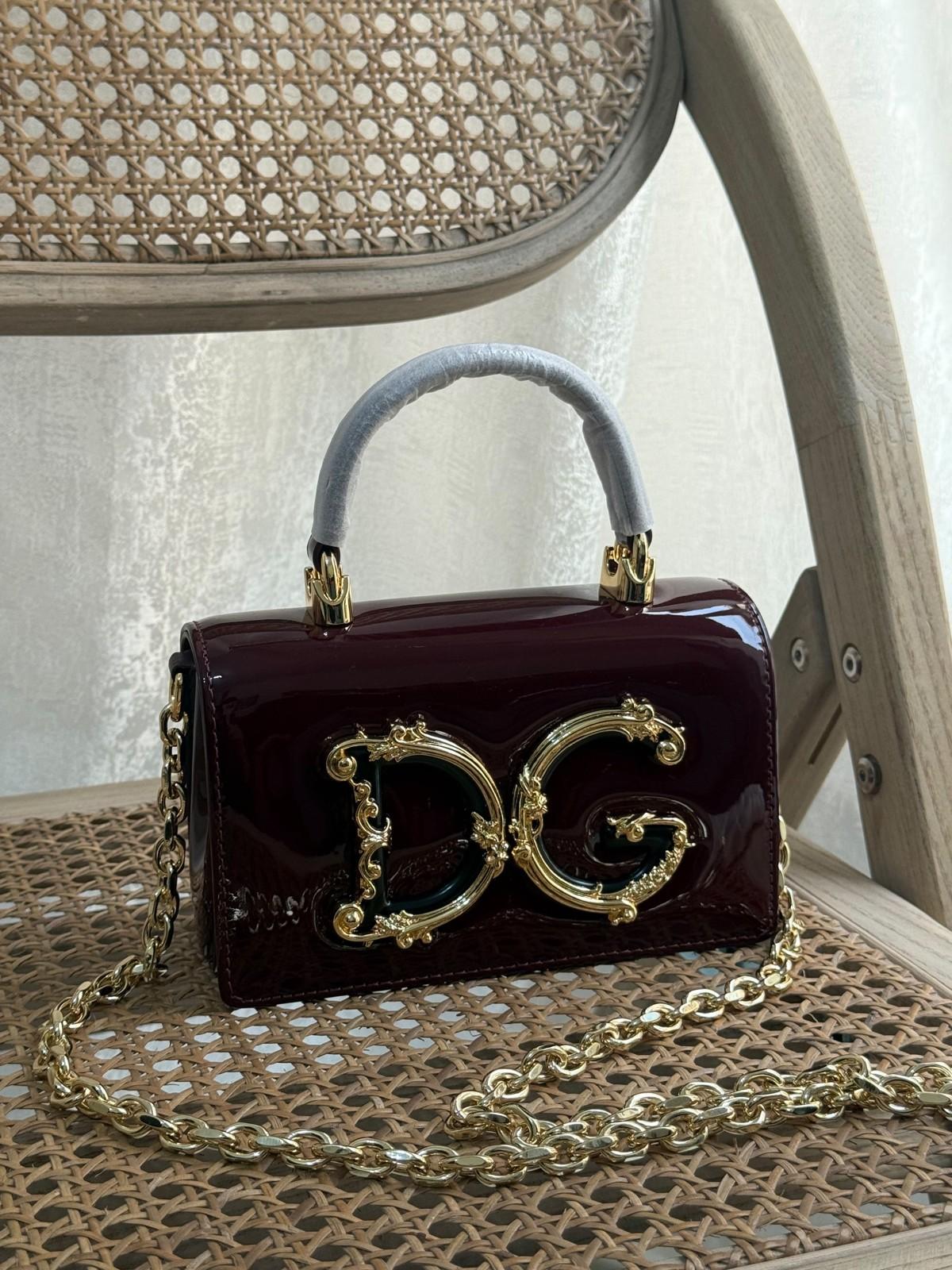 Dolce & Gabbana DG Girls Mini Top-Handle Bag in Mirrored Leather · 3