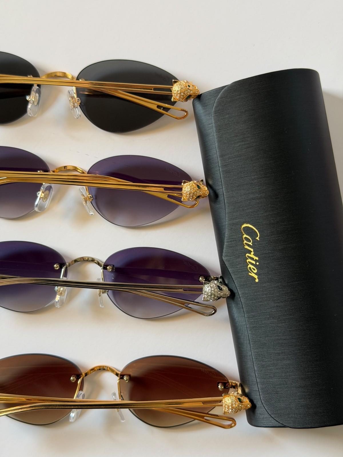 Cartier Panthère de Cartier CT0068S rimless sunglasses with panther-head temples · 3