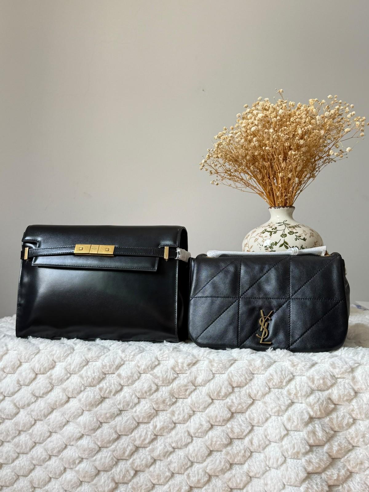 Saint Laurent YSL Monogram Quilted Lambskin Shoulder Bag in Black · 2