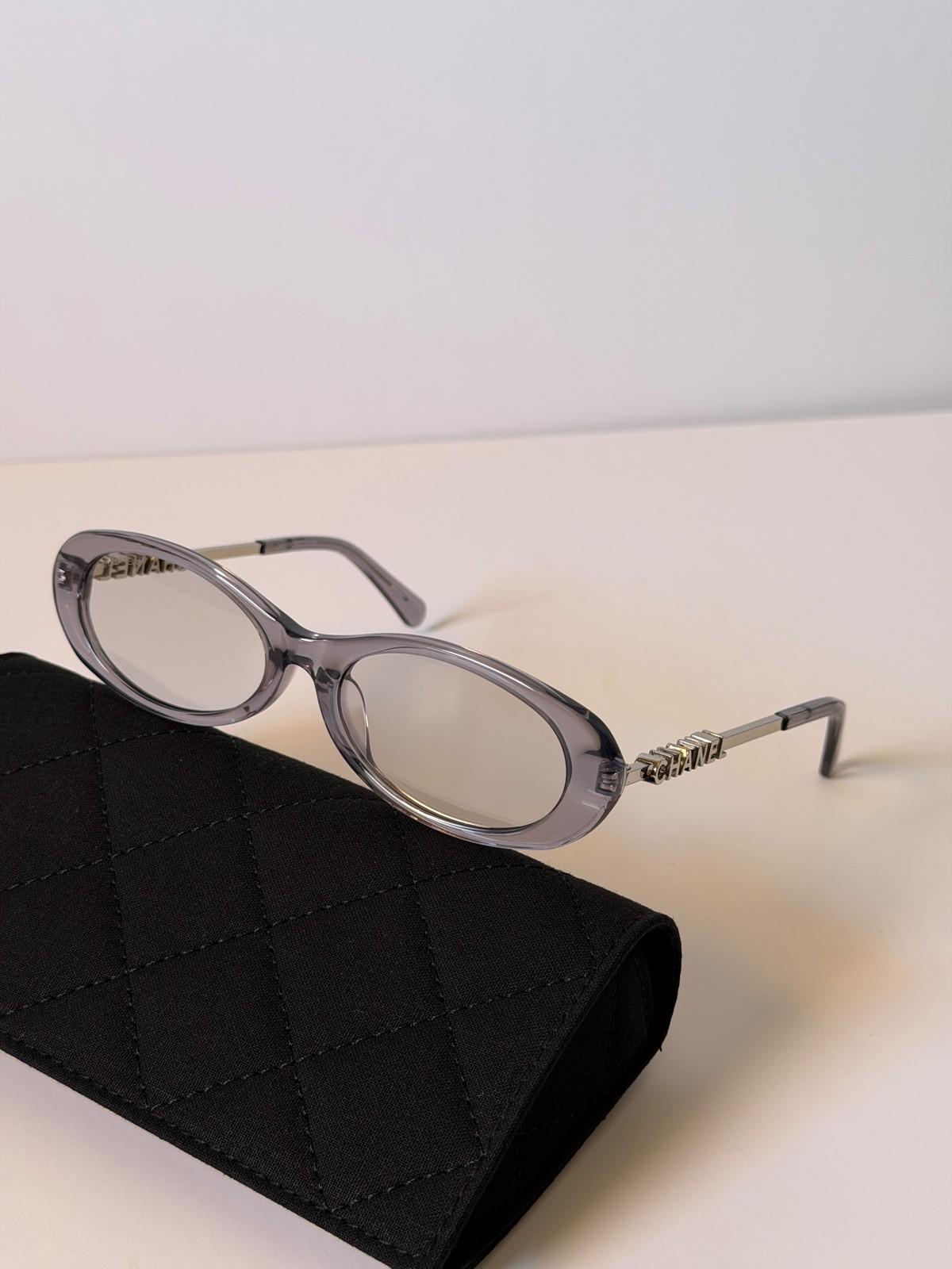 Chanel oval acetate sunglasses with CHANEL temples · 2