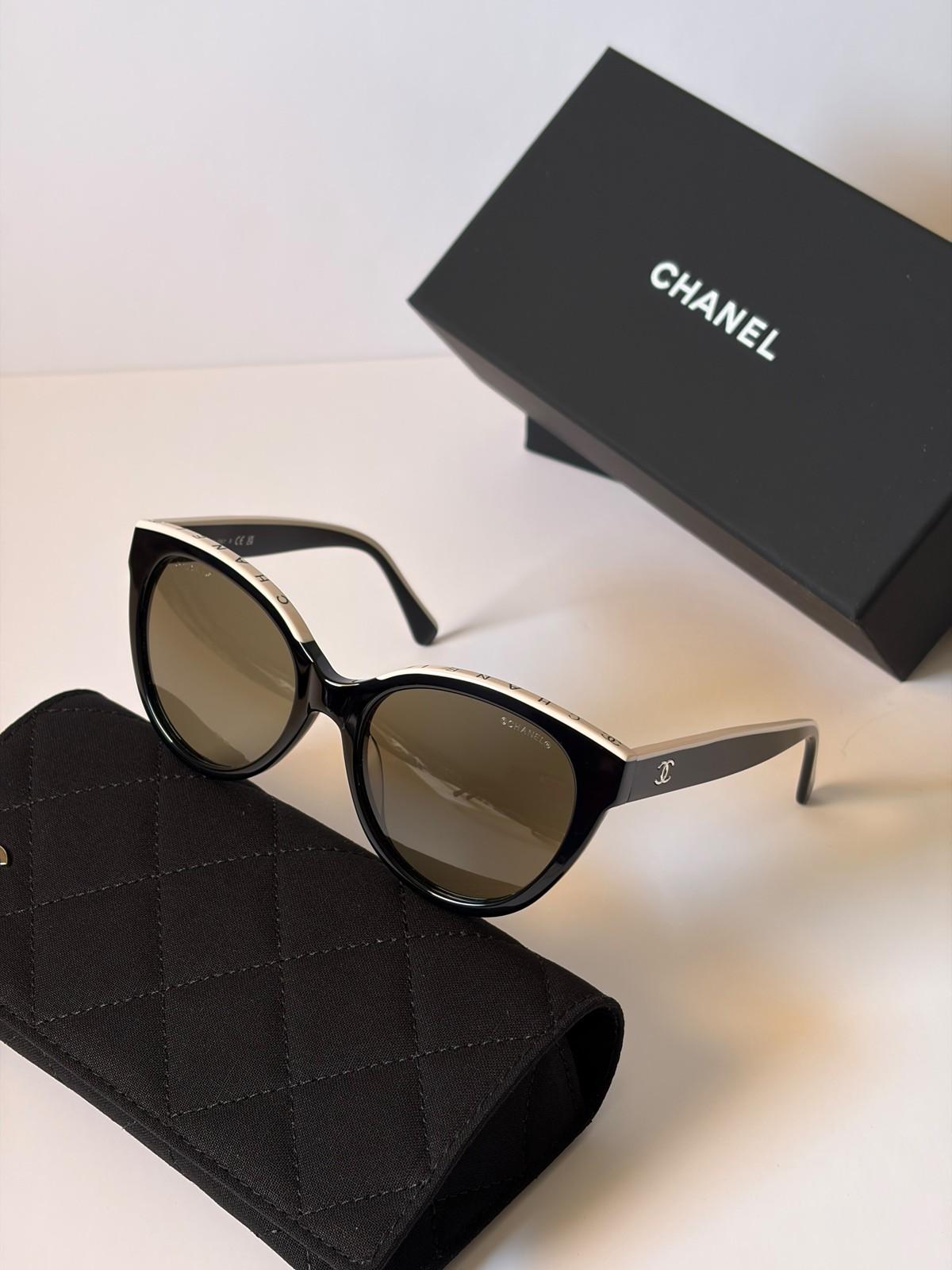 Chanel 5414 cat-eye acetate sunglasses with crystal-trimmed front · 3