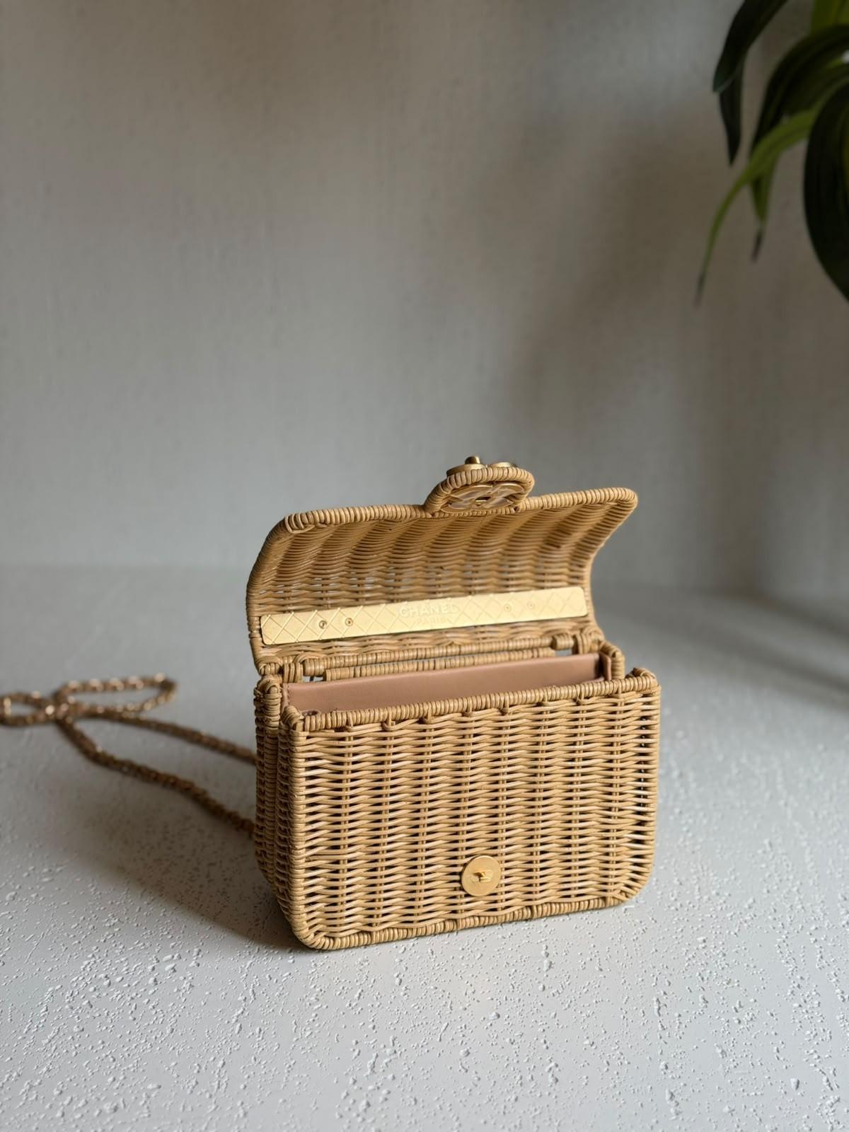 Chanel Flap Bag in Braided Rattan with Gold-Tone Hardware · 3
