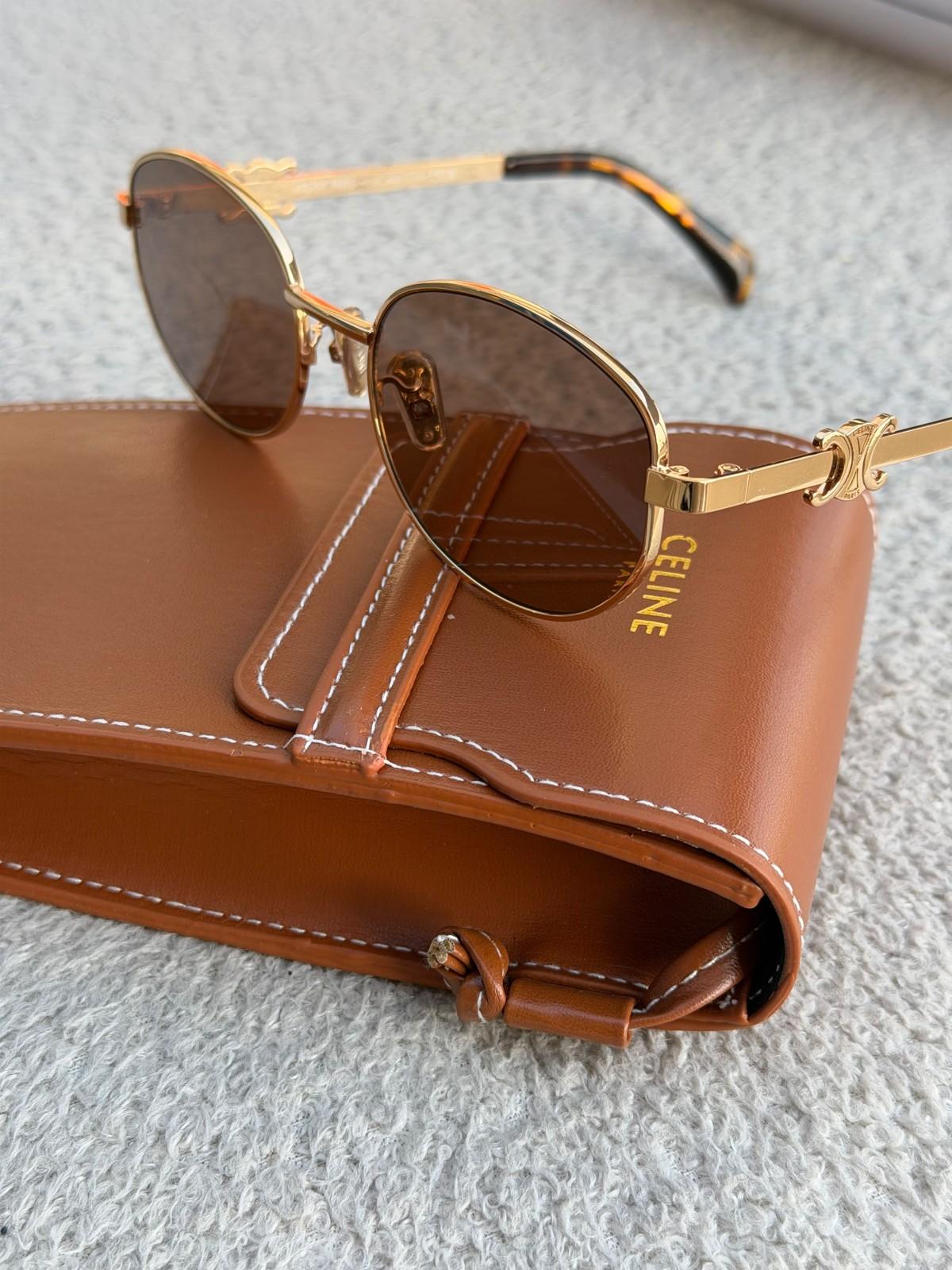 Celine Triomphe Metal oval sunglasses · 2