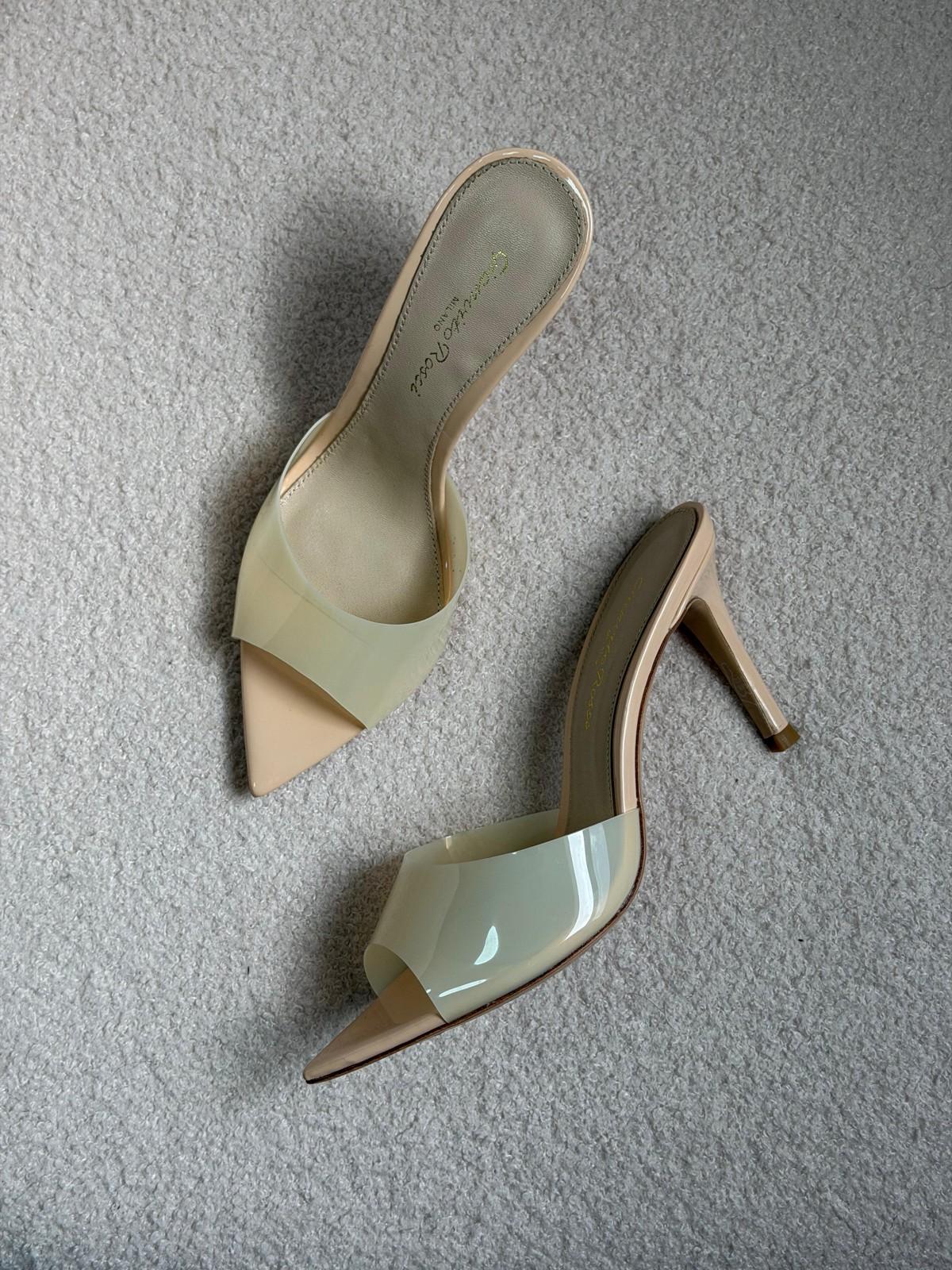 Gianvito Rossi Patent Leather Pointed Mule Heels · 2